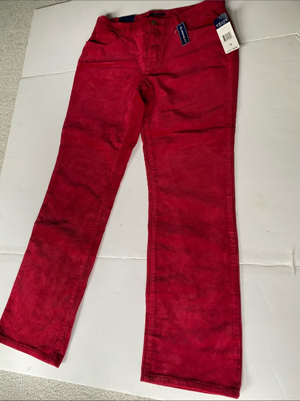 Chaps Red Straight Leg Corduroy Pants